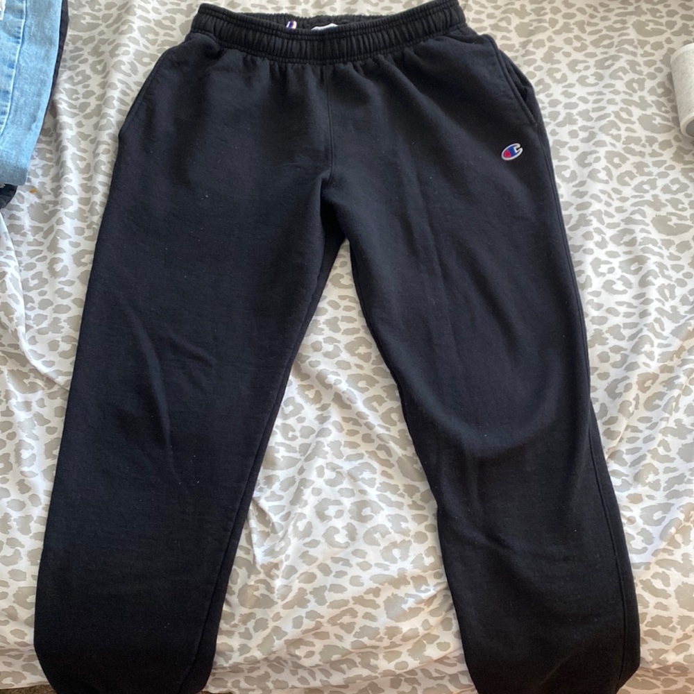 black champion sweatpants. size medium